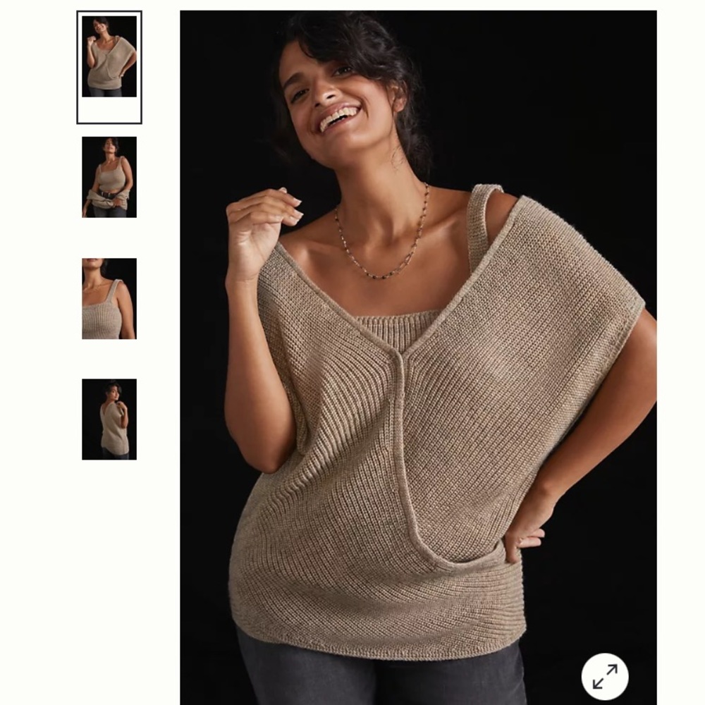 Anthropologie Twist Front Sweater Set sz XS